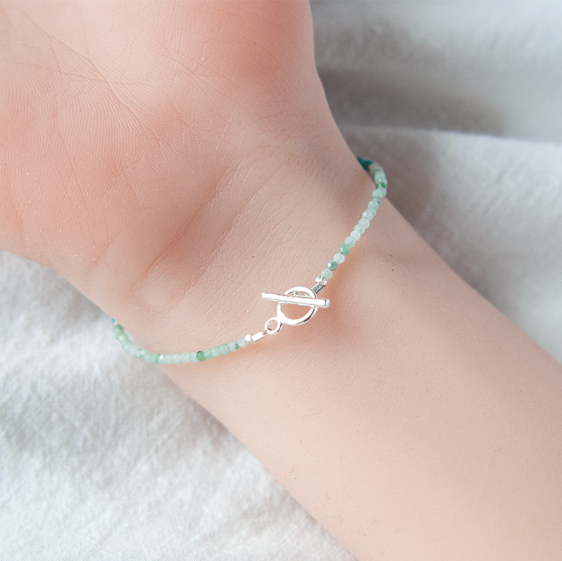 TURQUOISE & JADE WITH RUBY BRACELET "VOYAGE"