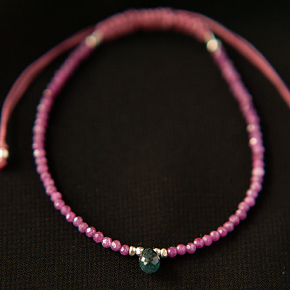 RUBY & KYANITE BRACELET "BLAZE"