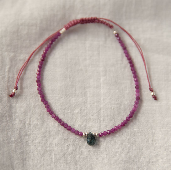 RUBY & KYANITE BRACELET "BLAZE"