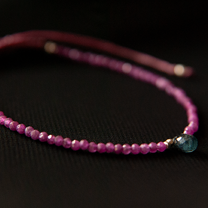 RUBY & KYANITE BRACELET "BLAZE"