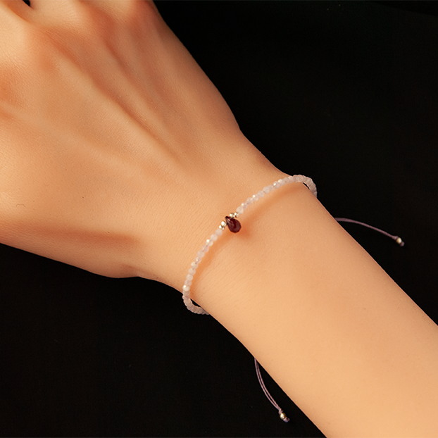 KUNZITE & GARNET BRACELET "DUNE"