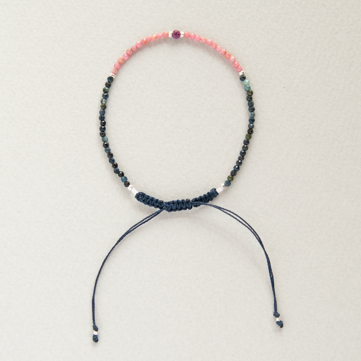 RHODONITE, RUBY & TOURMALINE BRACELET "DAWN"
