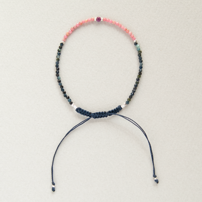 RHODONITE, RUBY & TOURMALINE BRACELET "DAWN"