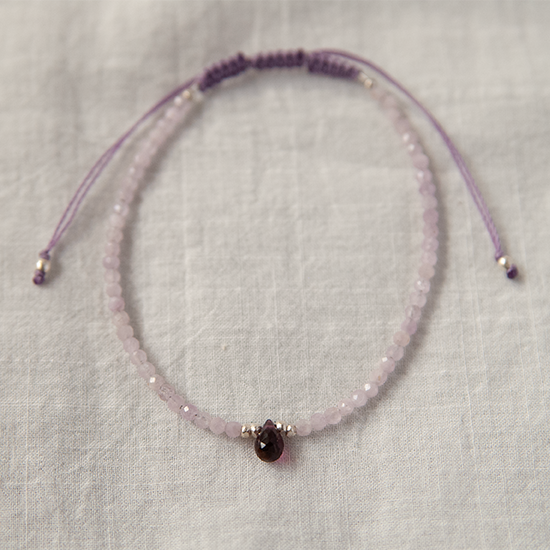 KUNZITE & GARNET BRACELET "DUNE"