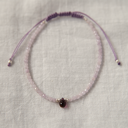 KUNZITE & GARNET BRACELET "DUNE"