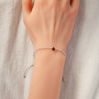 KUNZITE & GARNET BRACELET "DUNE"