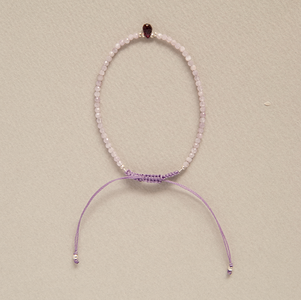 KUNZITE & GARNET BRACELET "DUNE"