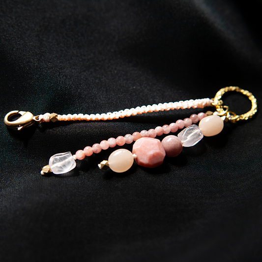 NATURAL STONE BAG CHARM "DAPPLE"