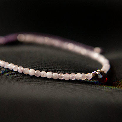 KUNZITE & GARNET BRACELET "DUNE"