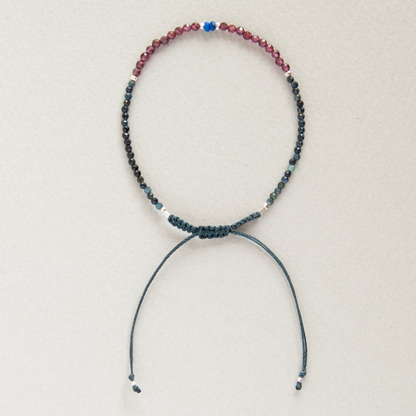 GARNET, LAPIS LAZULI & TOURMALINE BRACELET "PASSAGE"