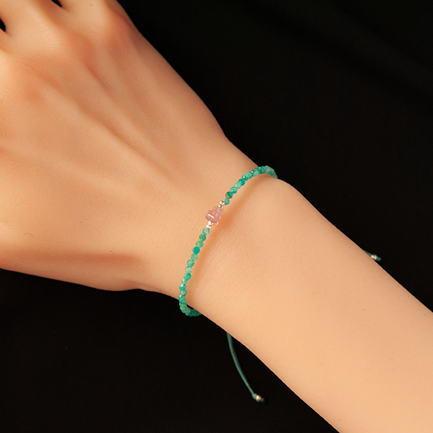 AMAZONITE & PINK SAPPHIRE BRACELET "SWAY"