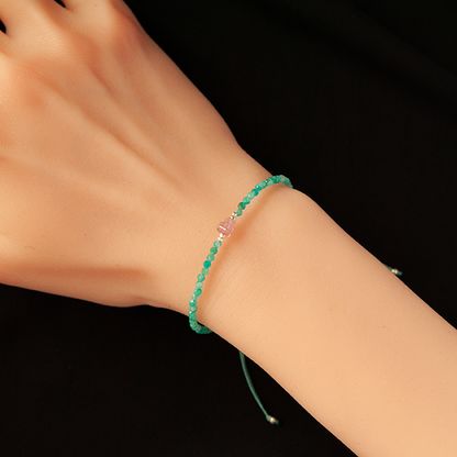 AMAZONITE & PINK SAPPHIRE BRACELET "SWAY"