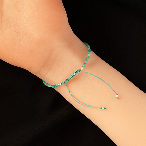 AMAZONITE & PINK SAPPHIRE BRACELET "SWAY"