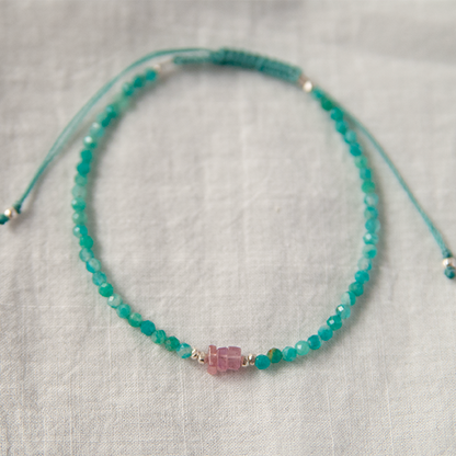 AMAZONITE & PINK SAPPHIRE BRACELET "SWAY"