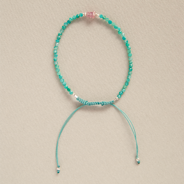 AMAZONITE & PINK SAPPHIRE BRACELET "SWAY"