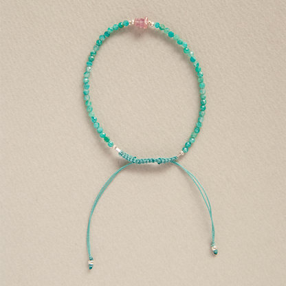 AMAZONITE & PINK SAPPHIRE BRACELET "SWAY"