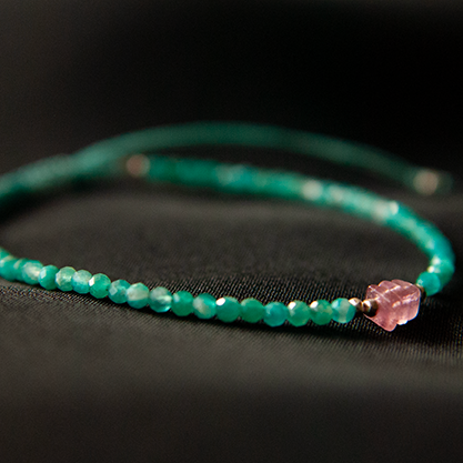 AMAZONITE & PINK SAPPHIRE BRACELET "SWAY"