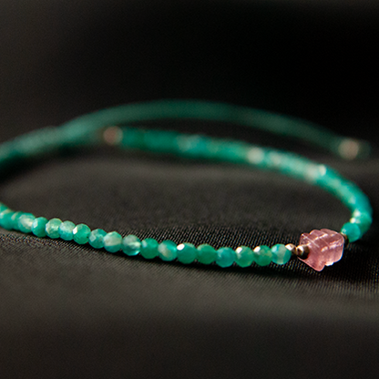 AMAZONITE & PINK SAPPHIRE BRACELET "SWAY"