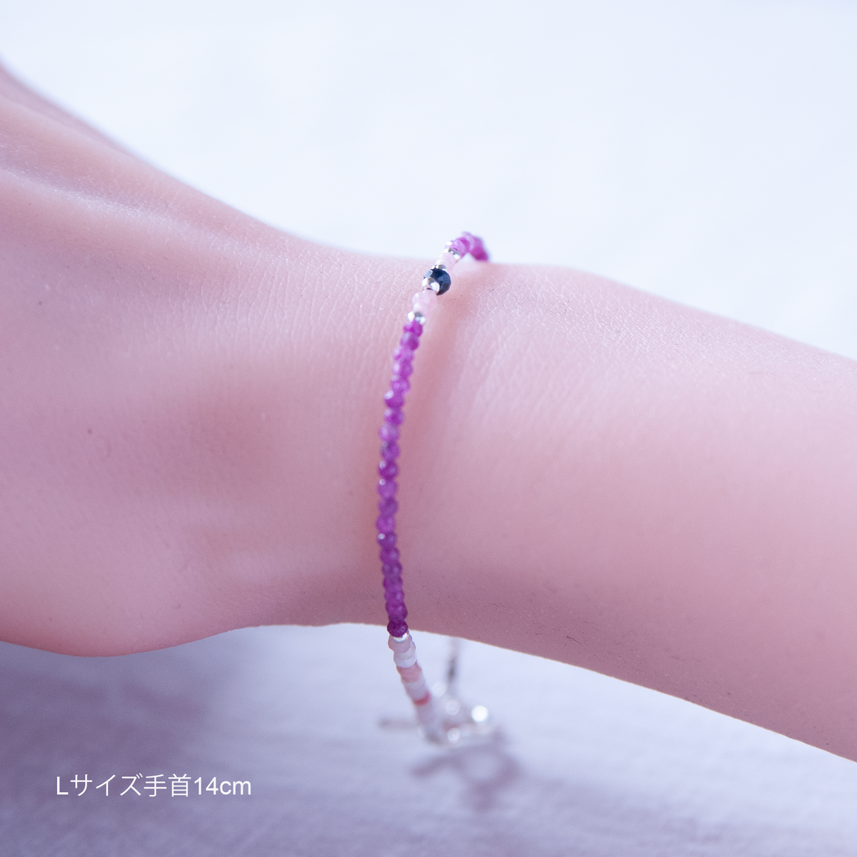 RUBY, INCAROSE & PINK OPAL WITH SAPPHIRE BRACELET "TWILIGHT"
