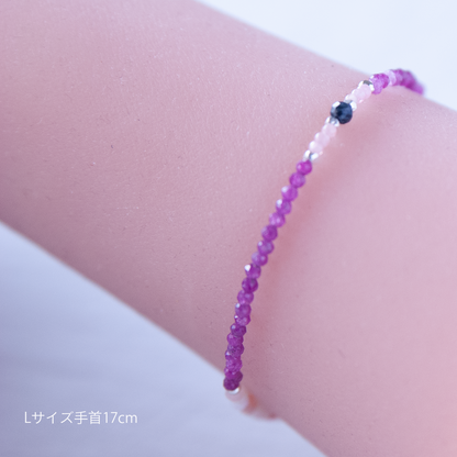 RUBY, INCAROSE & PINK OPAL WITH SAPPHIRE BRACELET "TWILIGHT"