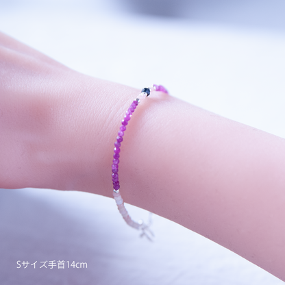 RUBY, INCAROSE & PINK OPAL WITH SAPPHIRE BRACELET "TWILIGHT"