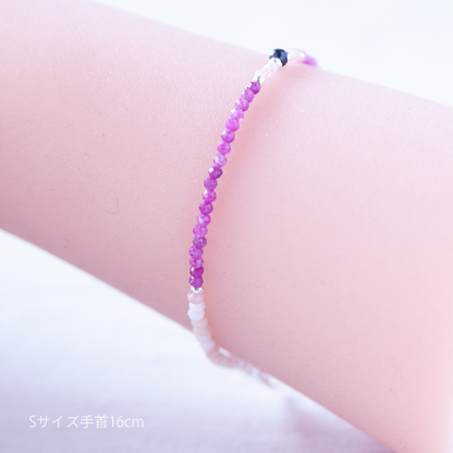 RUBY, INCAROSE & PINK OPAL WITH SAPPHIRE BRACELET "TWILIGHT"