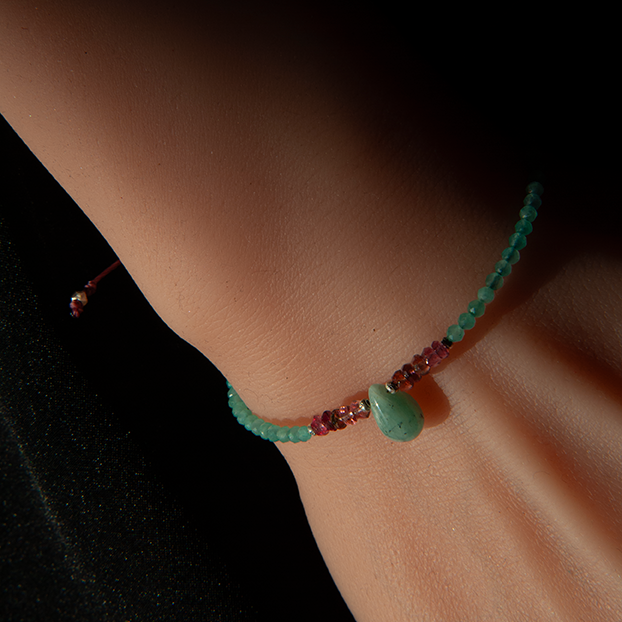 AMAZONITE & TOURMALINE BRACELET "VERGE"