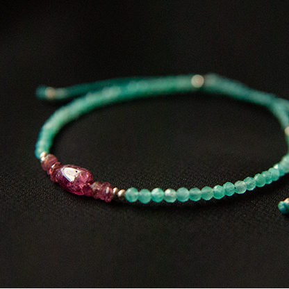 AMAZONITE & TOURMALINE BRACELET "VERGE"