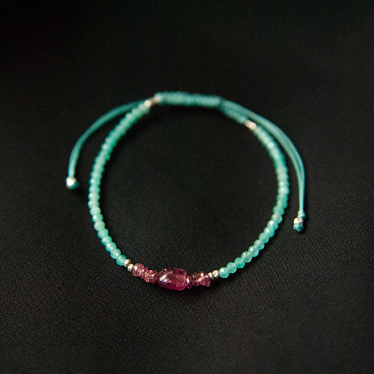 AMAZONITE & TOURMALINE BRACELET "VERGE"